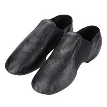Verstelbare jazzschoenen, elastische instapdansschoenen met leren bovenkant en gesplitste EVA-zool, elastische neopreen inzetstuk in de voetboog en