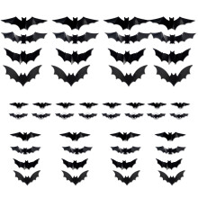Halloween Bat Stickers with LED Light Adhesive PVC-48 bats