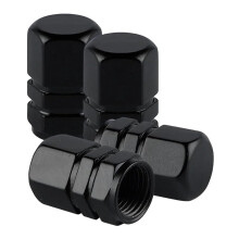 Aluminum Tire Stem Valve Caps 4 Pack Black Universal Fit For Car Bike Motorcycle Wheel Valve Covers