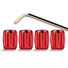Car Tire Valve Caps Aluminum Alloy Dustproof Waterproof for Porsche Taycan 4S GTS Red 4Pcs