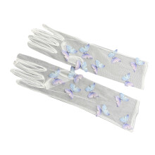 Gants élégants à nœud papillon, pour fête de-papillon bleu