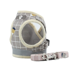 Cat Harness Adjustable Cat Leash, Soft Chest Cat Harness, Gray Size L, Pet Vest Harness For Cats