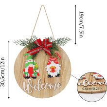 Farmhouse Wall Sign, Quality Wood Material Rustic Wooden Holiday Decor Interchangeable Seasonal Design for Front Door Decor, Wooden Gnome Sign
