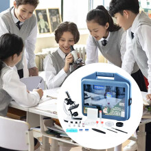 Ferramentas científicas para iniciantes, kits de microscópio educacionais com volante de foco e fixação por parafuso duplo, microscópios de alta