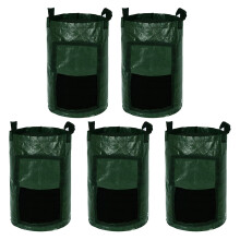 5 Pieces Plant Grow Bags with-Green British 7 Gallon 3