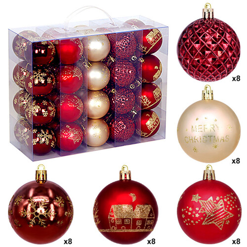 Plastic Christmas Tree Decorations Colorful Artistic Balls-10