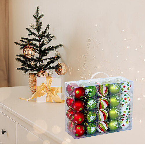 Plastic Christmas Tree Decorations Colorful Artistic Balls-10 2