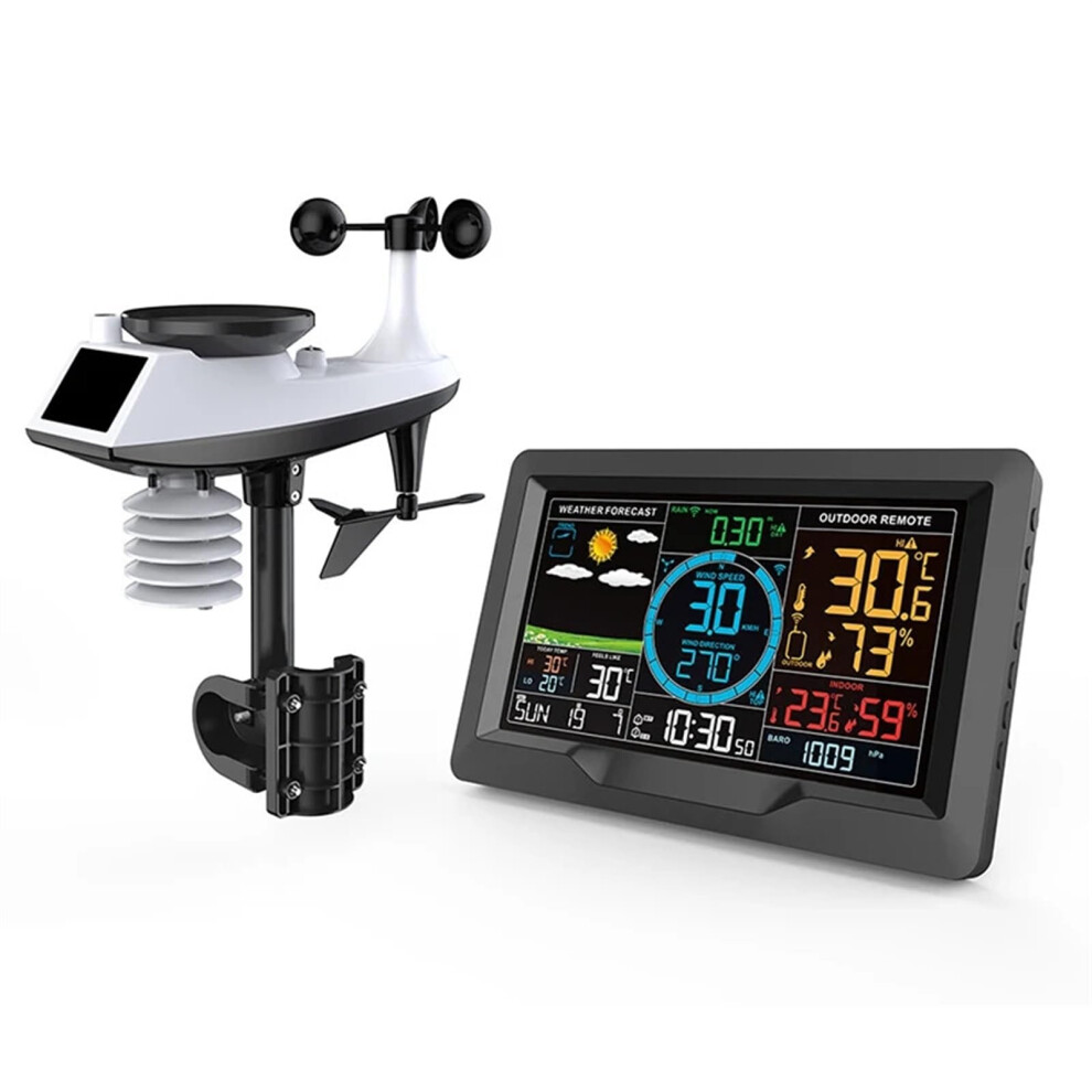 Professional Weather Station Temperature Humidity Wind Speed And Rainfall Detection, Allinone Weather Forecast Clock 9365049323413