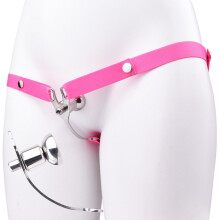 Sissy Chastity Cage For Men Gay, Flat Chastity Cage With Elastic Waistband, Negative Inverted Chastity Devices HA03 Pink