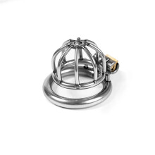 Stainless Steel Metal Male Chastity Cage Restraint Spiked Ring With Lock 40mm