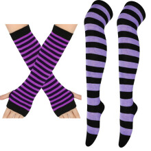 Accessoires de Costume de scène, gants, chaussettes,-noir violet