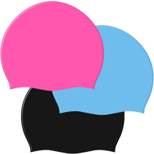 Swimming Caps Silicone, Comfortable Fit Elastic Silicone Swim Cap Large Space For Women Men Kids Teens, Waterproof Hard-Wearing Cap Reduces Water