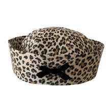 Chapeau à nœud papillon imprimé léopard pour-marron clair