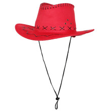 Chapeau de cowboy classique unisexe avec coutures pour-Rouge