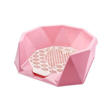 Pet Training Dog Toilet Potty Plastic Fence With Removable Tray NonSlip Feet Large Space Pink 17.7x16.3x6.7