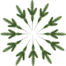 Elegante künstliche Kiefernzweige, perfekt zur Verschönerung der Weihnachts- und Gartendekoration dank ihrer robusten Kunststoff- und Eisenstiele.