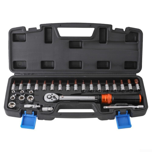1/4 Drive Torque Wrench Set 28Piece 224 N m Maximum Torque Motorcycle Socket Spanner  Kit