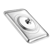 Stainless Steel Pot Lid Oil Splash Guard with Large Handle and Steam Retention for Cooking