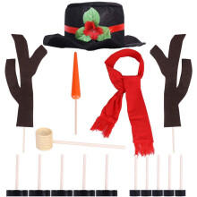 Kit criativo para decoração de boneco de neve, decoração natalina perfeita para diversão ao ar livre, inclui materiais duráveis e