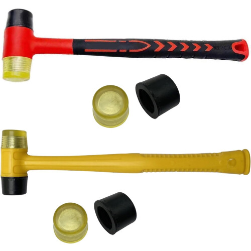 Soft Hammer With Ergonomic Handle, Rubber Head, Red, Versatile General Purpose Tool For Carpentry And Crafting 2