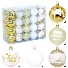Plastic Christmas Tree Decorations Colorful Artistic Balls-5