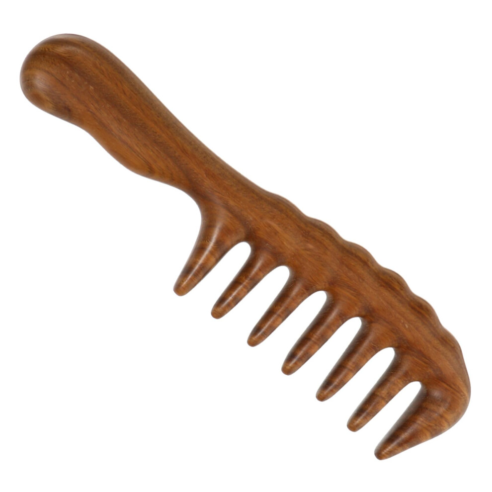 Unisex Wide Tooth Wooden Hair Comb Sandalwood For Women Antistatic Scalp Massage Detangling