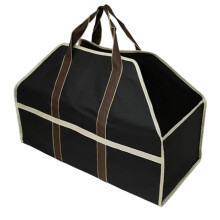 Firewood Log Carrier Black Oxford Cloth Large Firewood Storage Bag Outdoor Camping Trip Fireplace Wood Stove Accessories