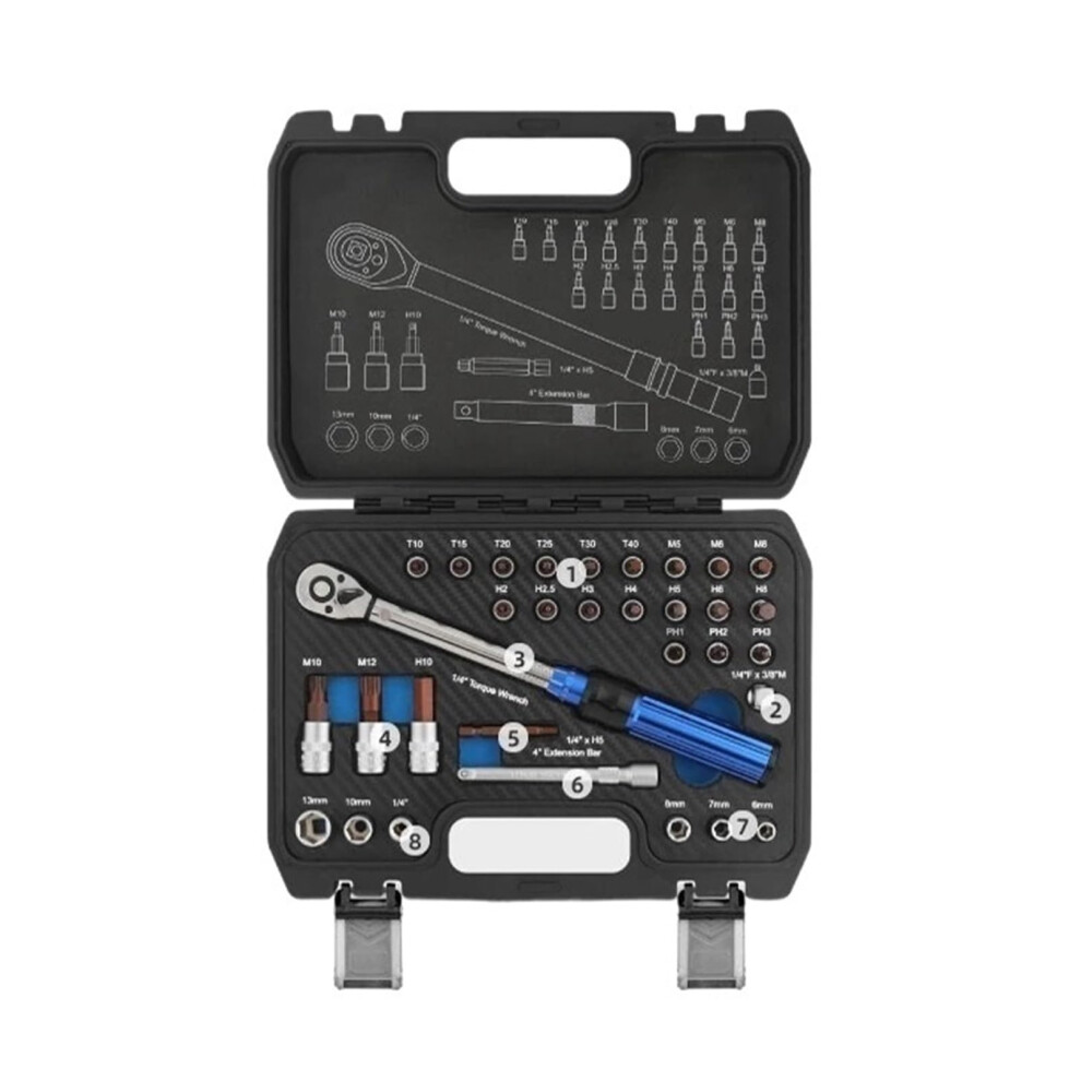 1/4'' Drive Torque Wrench 224 N.m, Precise Doublescale, Set For Bicycle And Motorcycle Ratchet Socket Spanner 9365049326193