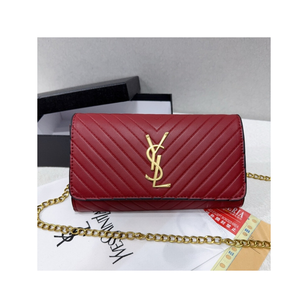 (Red) Diamond shoulder crossbody bag - complete package
