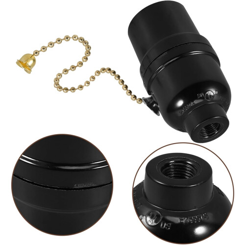 E27 Pull Chain Light Socket Replacement Lamp Holder for Floor and Table Lamps, Easy Installation 1