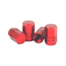 Bullet Shaped Tire Valve Stem Caps 4Pcs Aluminum Alloy Red For Cars SUVs Trucks Motorcycles Bicycles