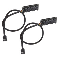 Professioneller PWM-Lüfter-Hub, schwarzes, geflochtenes Kabel für 4- und 3-Pin-Lüfter, selbstklebende, einfache Installation,