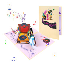Celebratory 3D Popup Birthday Card Stylish-birthday record
