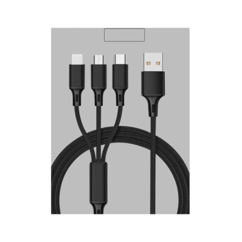 3 in 1 Charging Cable with Retractable Design, Universal Compatibility Multi Phone Charger for iOS Android Type C Devices, Fast Charging Cable Nylon B 2