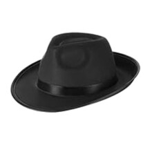 Chapeau haut-de-forme pour adulte, chapeau Fedora de danse,-Noir