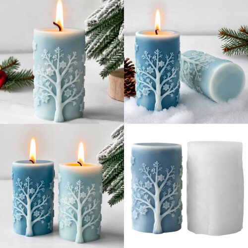 Christmas Themed Candle Silicone Mold For Making Candle Soap 1