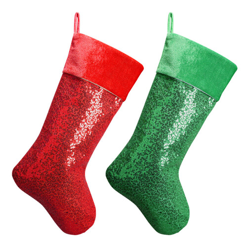 Christmas Stocking Decoration Large Capacity Present Bag-Red 1