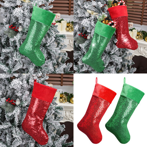Christmas Stocking Decoration Large Capacity Present Bag-Red 2