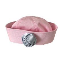 Chapeau de marin pour femme, avec décalcomanies de-gris rose