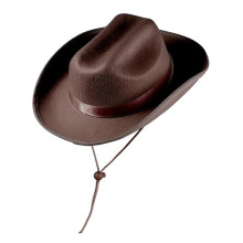 Chapeau de cow-girl à bords roulés pour petite-Marron foncé