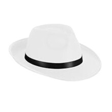 Chapeau à bords roulés, chapeau Fedora classique, chapeau-Blanc