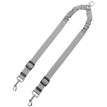 Double Pet Leash For 2 Dog Walking Stable Nylon Training-Gray
