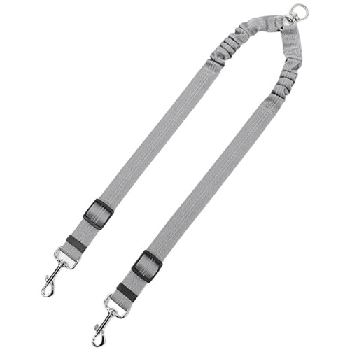 Double Pet Leash For 2 Dog Walking Stable Nylon Training-Gray