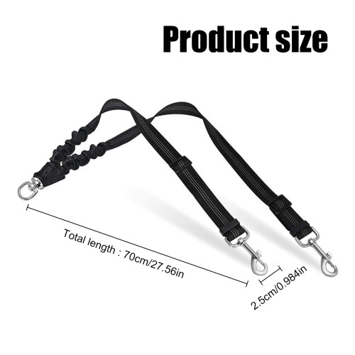 Double Pet Leash For 2 Dog Walking Stable Nylon Training-Gray 1