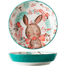 2pcs Nordic underglaze ceramic dinner plates, 20.3cm, round, dishwasher  microwave