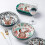 2pcs Nordic underglaze ceramic dinner plates, 20.3cm, round, dishwasher  microwave 2