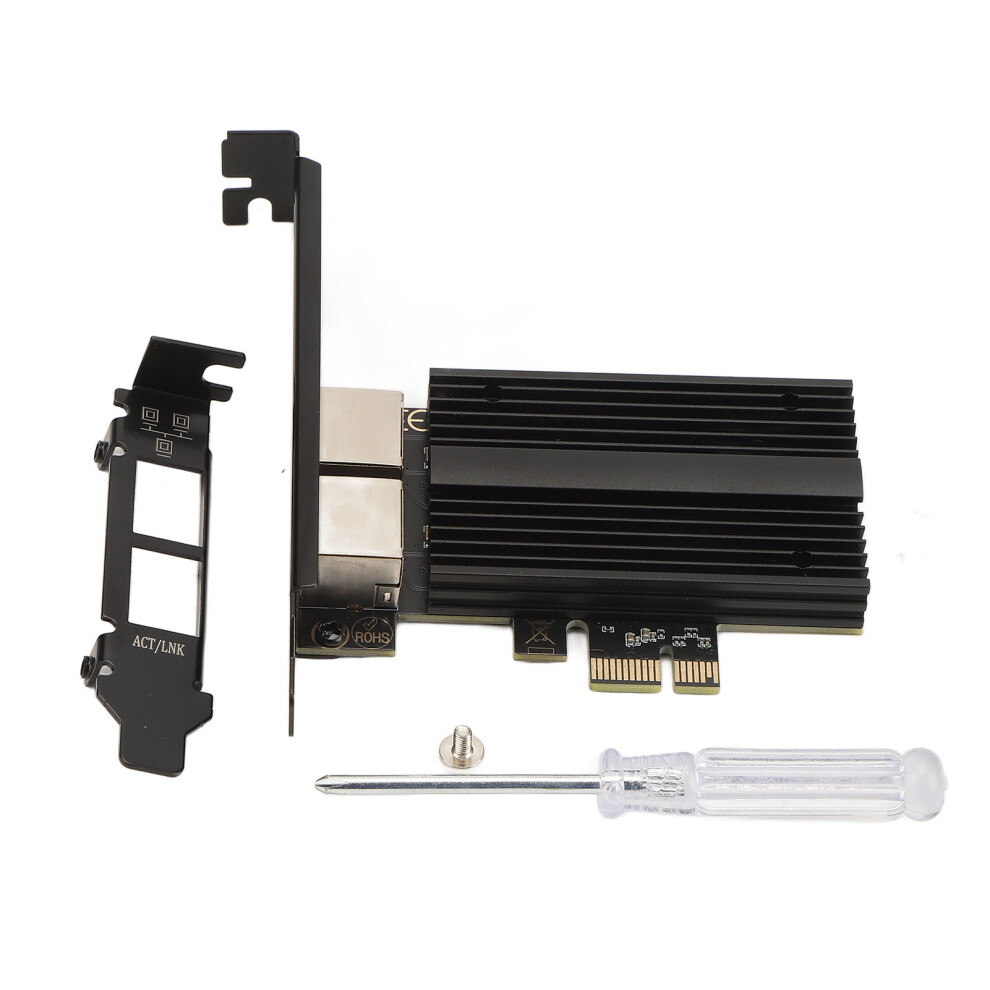 Pcie Network Adapter For High Speed Ethernet Port, Dual Port Transmission I225 V Chip 2.5Gbps Network Card Backward Compatible With 1Gbps And 100Mbps 9486358984116