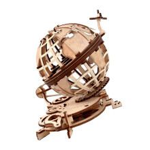 1 Set of Blocks Desktop World Globe Geographic World Globe DIY World Globe for SelfAssembly Wooden Crafts Geography Decoration Home Decor Beige Wood