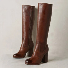 (Brown, US8=UK6=EUR39=feet length 24.5cm) Womens Casual Round Toe Over The Knee Boots Knight Block High Heel Party Shoes