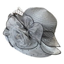 Chapeau d'église pour femmes, chapeau melon-Gris Taille Unique